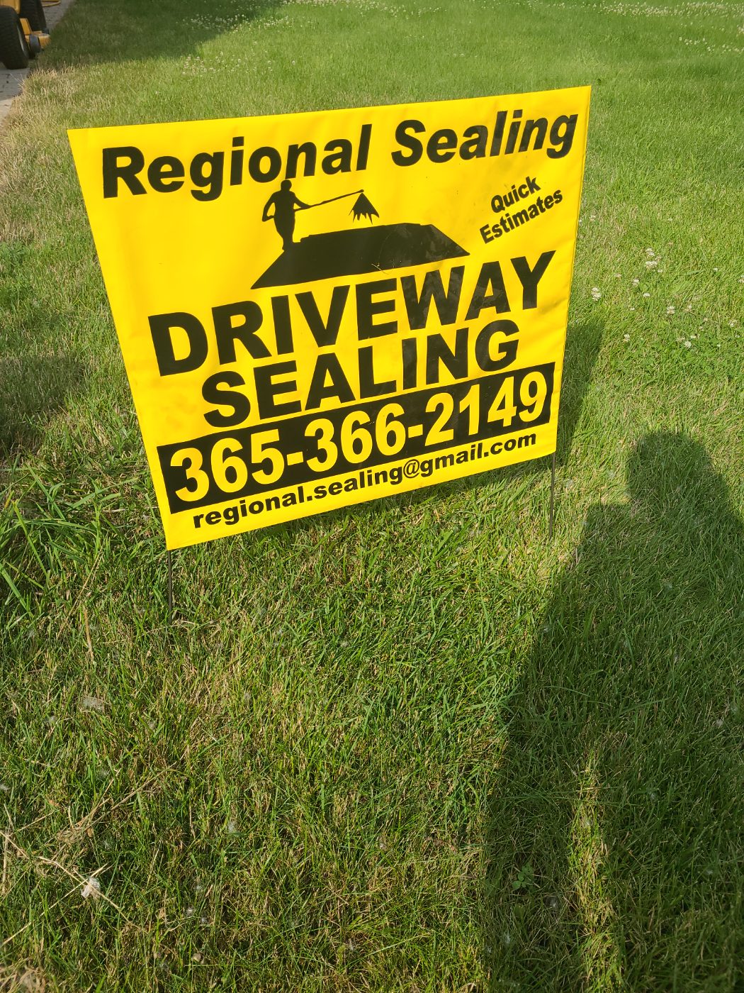 Regional Sealing lawn sign on a completed Waterdown job site